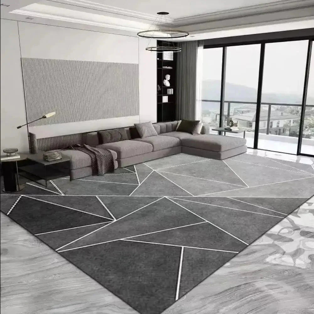 Tapis Gris Moderne Géométrique - B