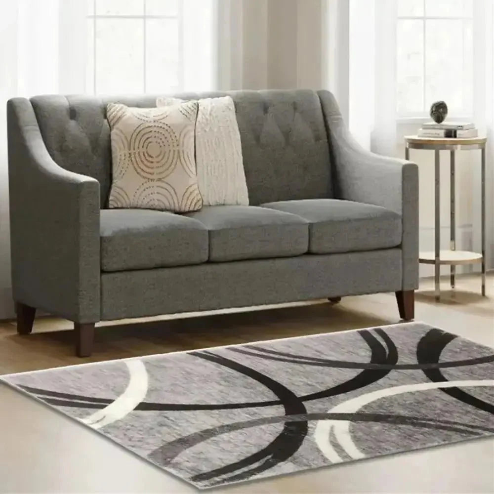 Tapis Gris Moderne Géométrique - E