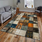 Tapis Rectangulaire Effet Vieilli Usé - A