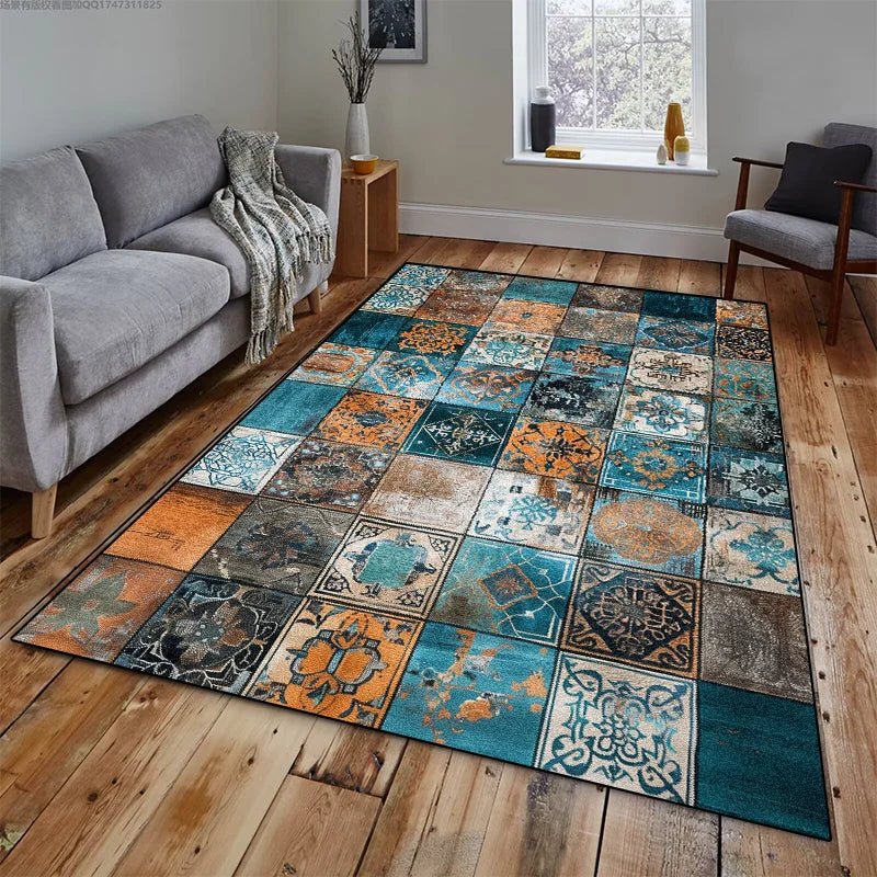 Tapis Rectangulaire Effet Vieilli Usé - G