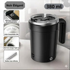 Tasse Auto Melangeuse avec Socle Auto - Mélangeur Universel - Noir