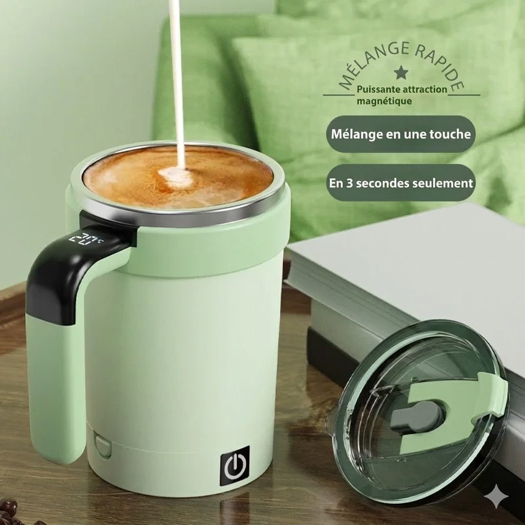 Tasse Auto Melangeuse avec Socle Auto - Mélangeur Universel - Noir