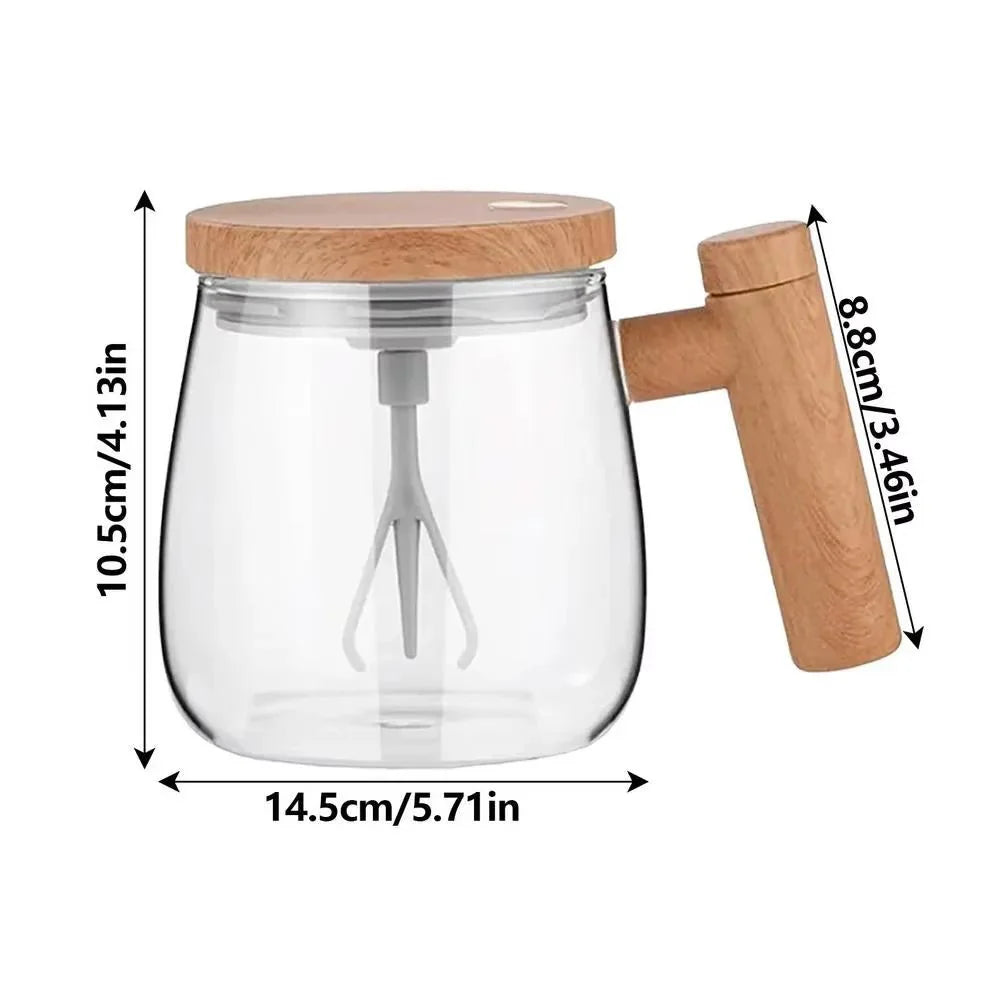 Tasse Auto - Mélangeuse en Verre et Bois - B