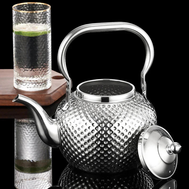 Théière en Acier Inoxydable Martelé avec Filtre 1,2L - Doré