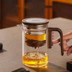 Théière en Verre avec Infuseur et Bouton - 800ML