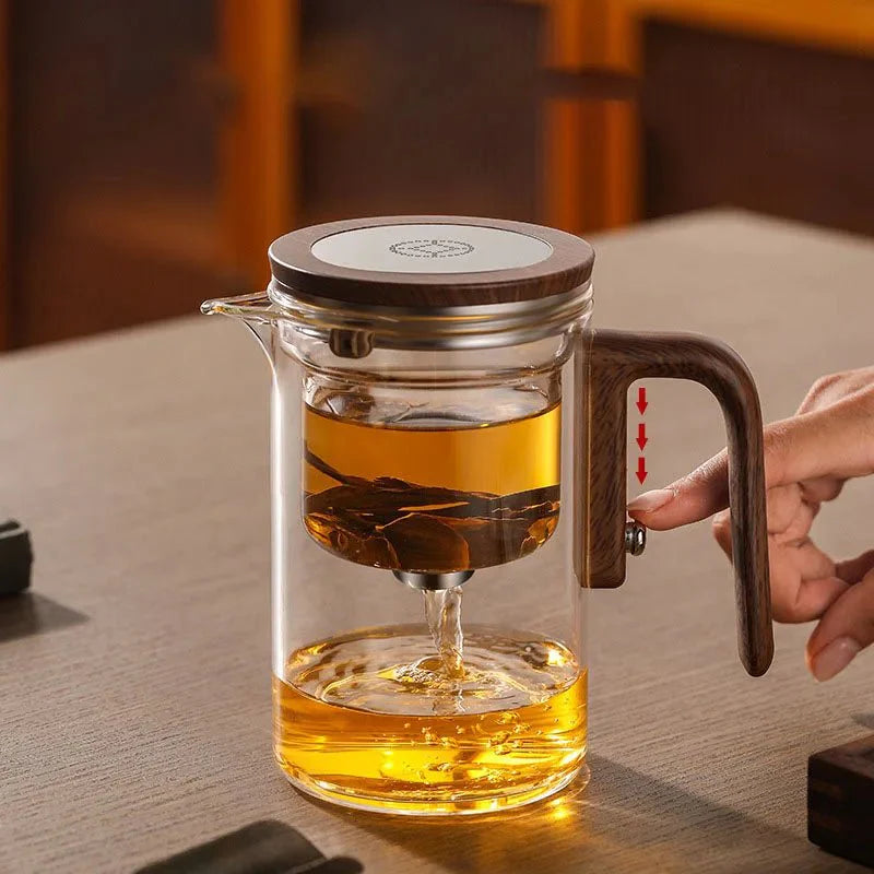 Théière en Verre avec Infuseur et Bouton - 800ML