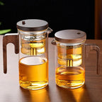 Théière en Verre avec Infuseur et Bouton - 800ML