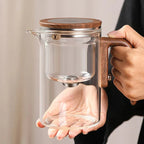 Théière en Verre avec Infuseur et Bouton - 800ML