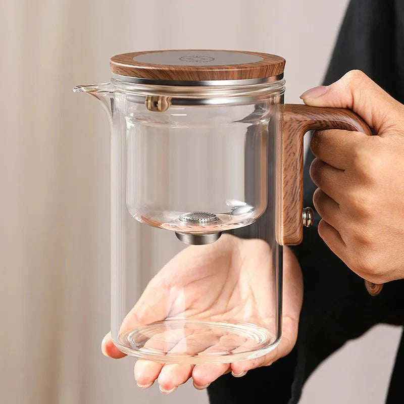 Théière en Verre avec Infuseur et Bouton - 800ML