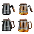 Théière en Verre Bois avec Infuseur - A