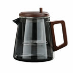 Théière en Verre Bois avec Infuseur - A