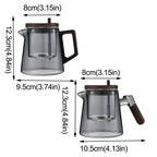 Théière en Verre Bois avec Infuseur - A