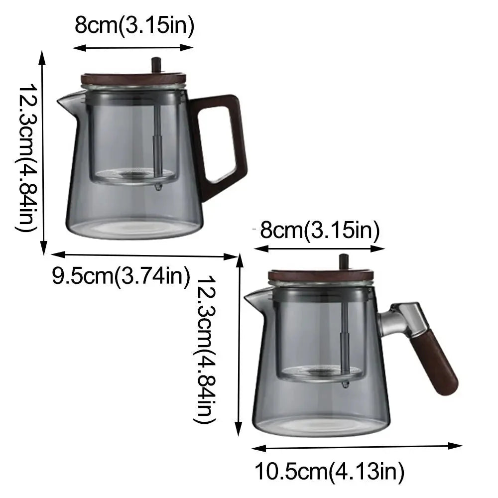 Théière en Verre Bois avec Infuseur - A