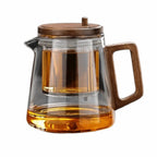 Théière en Verre Bois avec Infuseur - B