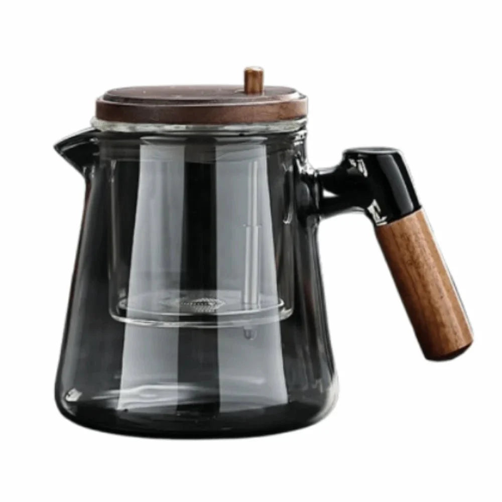 Théière en Verre Bois avec Infuseur - C