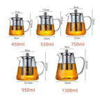 Théière en Verre Borosilicate avec Infuseur Amovible - 550ml