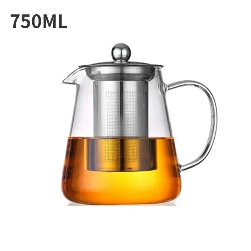 Théière en Verre Borosilicate avec Infuseur Amovible - 750ml