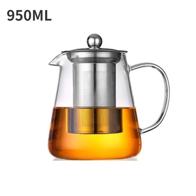 Théière en Verre Borosilicate avec Infuseur Amovible - 950ml