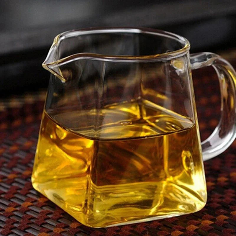 Théière en Verre Borosilicate avec Infuseur Design Cubique - 350ML