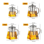 Théière en Verre Borosilicate avec Infuseur Design Cubique - 350ML