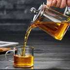 Théière en Verre Borosilicate avec Infuseur Design Cubique - 350ML