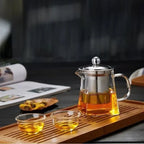 Théière en Verre Borosilicate avec Infuseur Design Cubique - 350ML