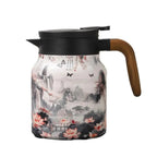 Théière Isotherme 1L en Inox Double Paroi Design Floral Vintage - A