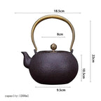 Théière Japonaise 1.2L en Fonte Tetsubin -