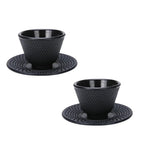 Théière Japonaise en Fonte Noire Fleurs de Cerisier - 2 Tasses