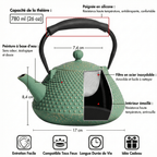 Théière Traditionnelle en Fonte Émaillée 800ML - Noir