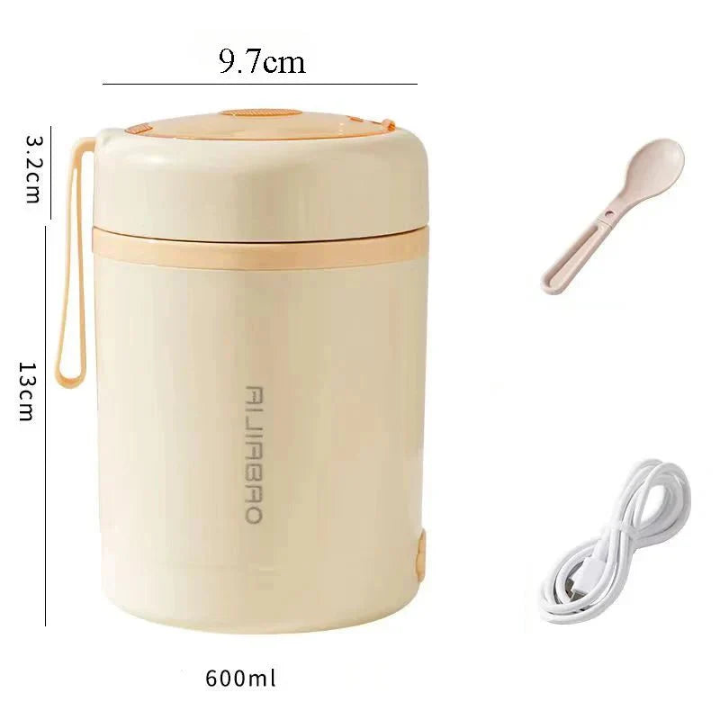 Thermos Soupe Chauffant Électrique 600ML - Jaune