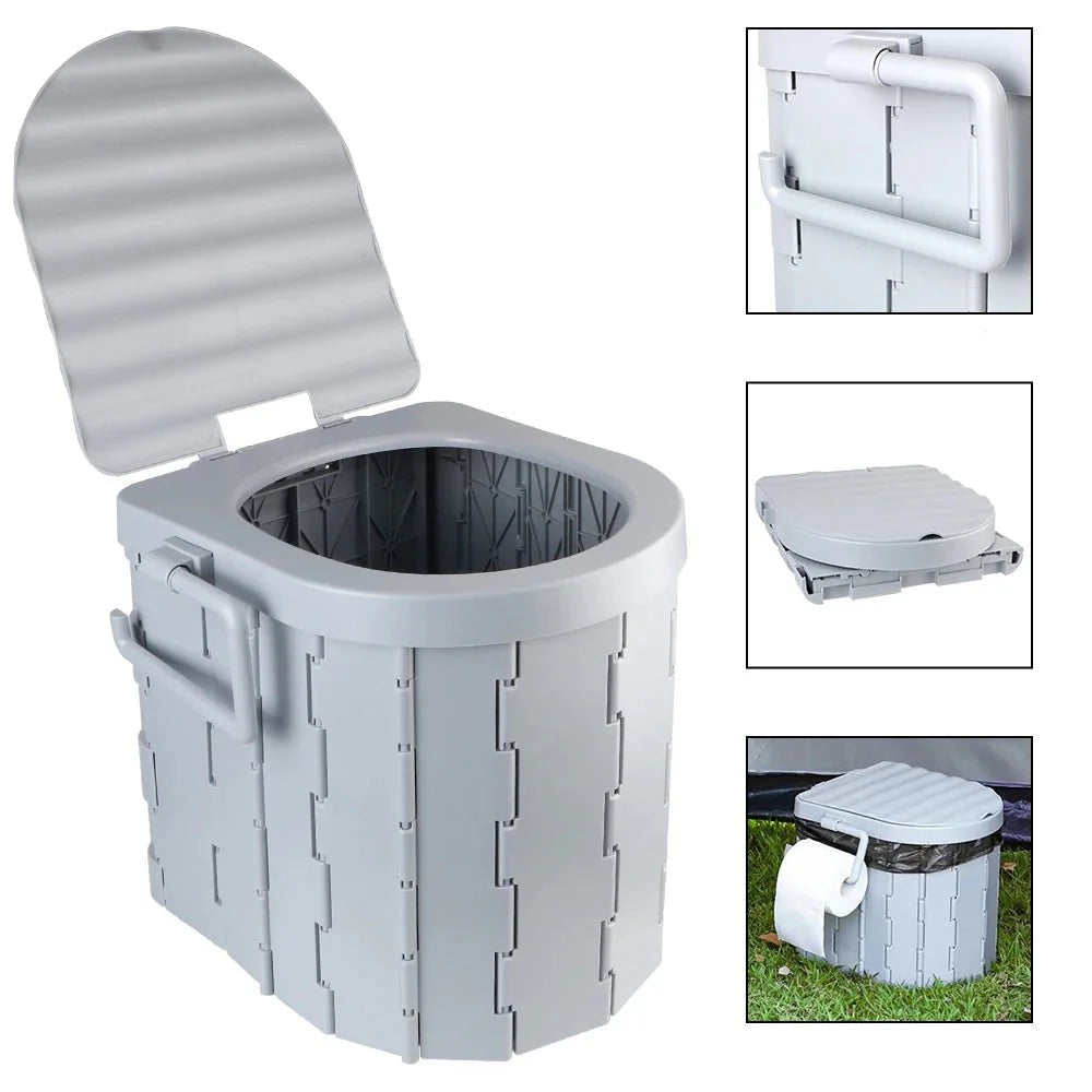 Toilette Portable Pliable - Gris