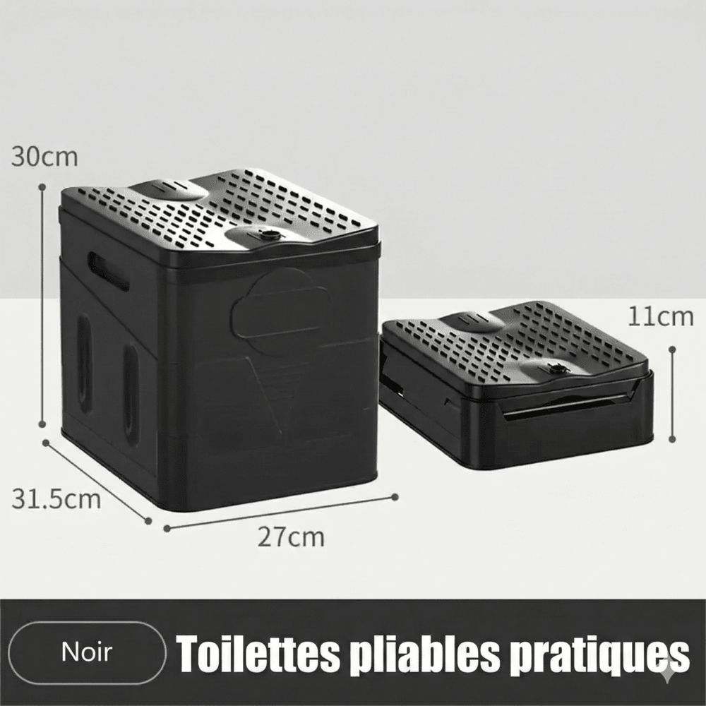 Toilette Seche Pliable Voiture & Camping Car - Noir