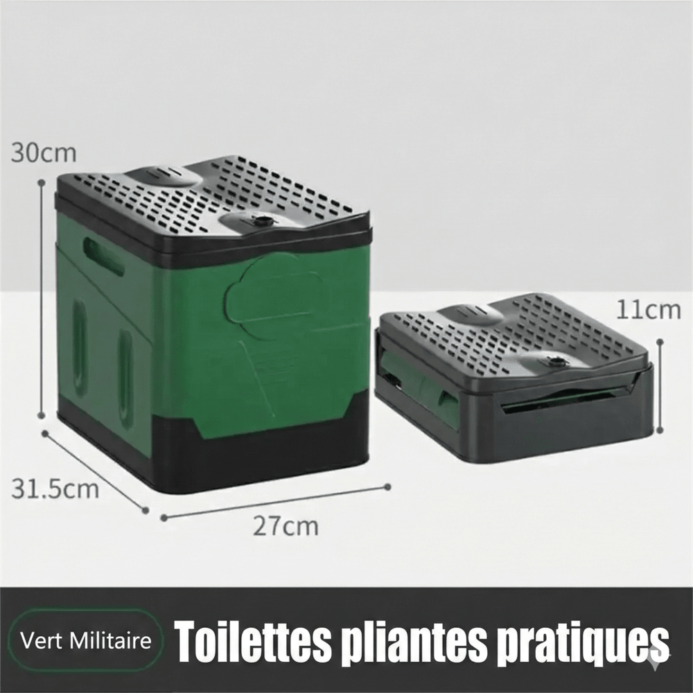 Toilette Seche Pliable Voiture & Camping Car - Vert
