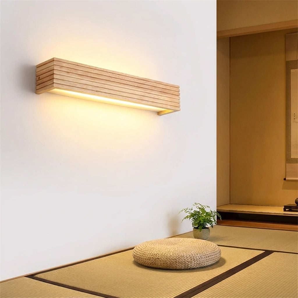 Applique Zen Kioto — Bois Naturel & LED Douce 