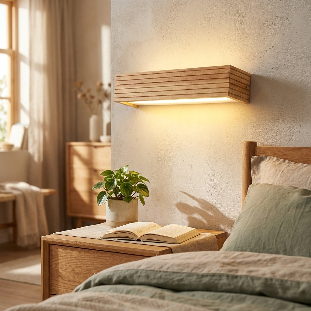Applique Zen Kioto — Bois Naturel & LED Douce 