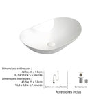 Vasque à Poser Ovale en Céramique Salle de Bain - Gris beige