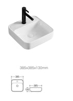 Vasque Bol à Poser en Céramique Blanche Épurée Salle de Bain - Carré