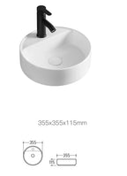 Vasque Bol à Poser en Céramique Blanche Épurée Salle de Bain - Carré
