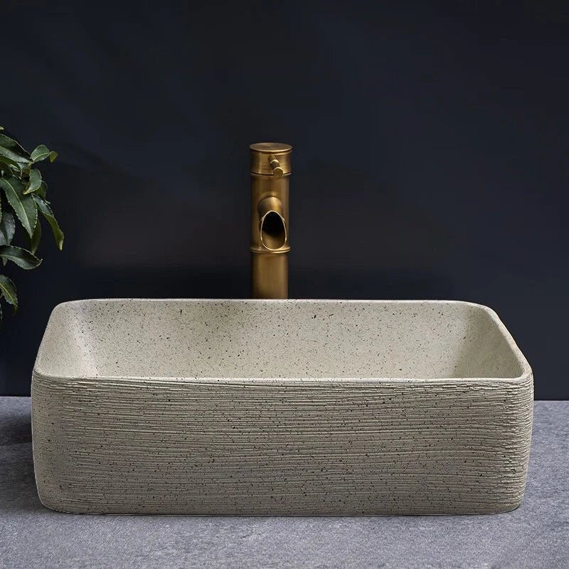 Vasque Salle de Bain Style Vintage - Rectangle 48x35x15cm
