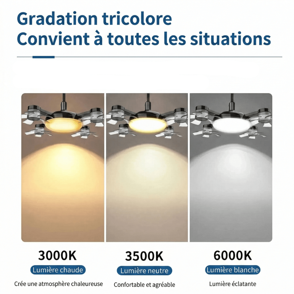 Ventilateur de Plafond à Douille E27 - Noir